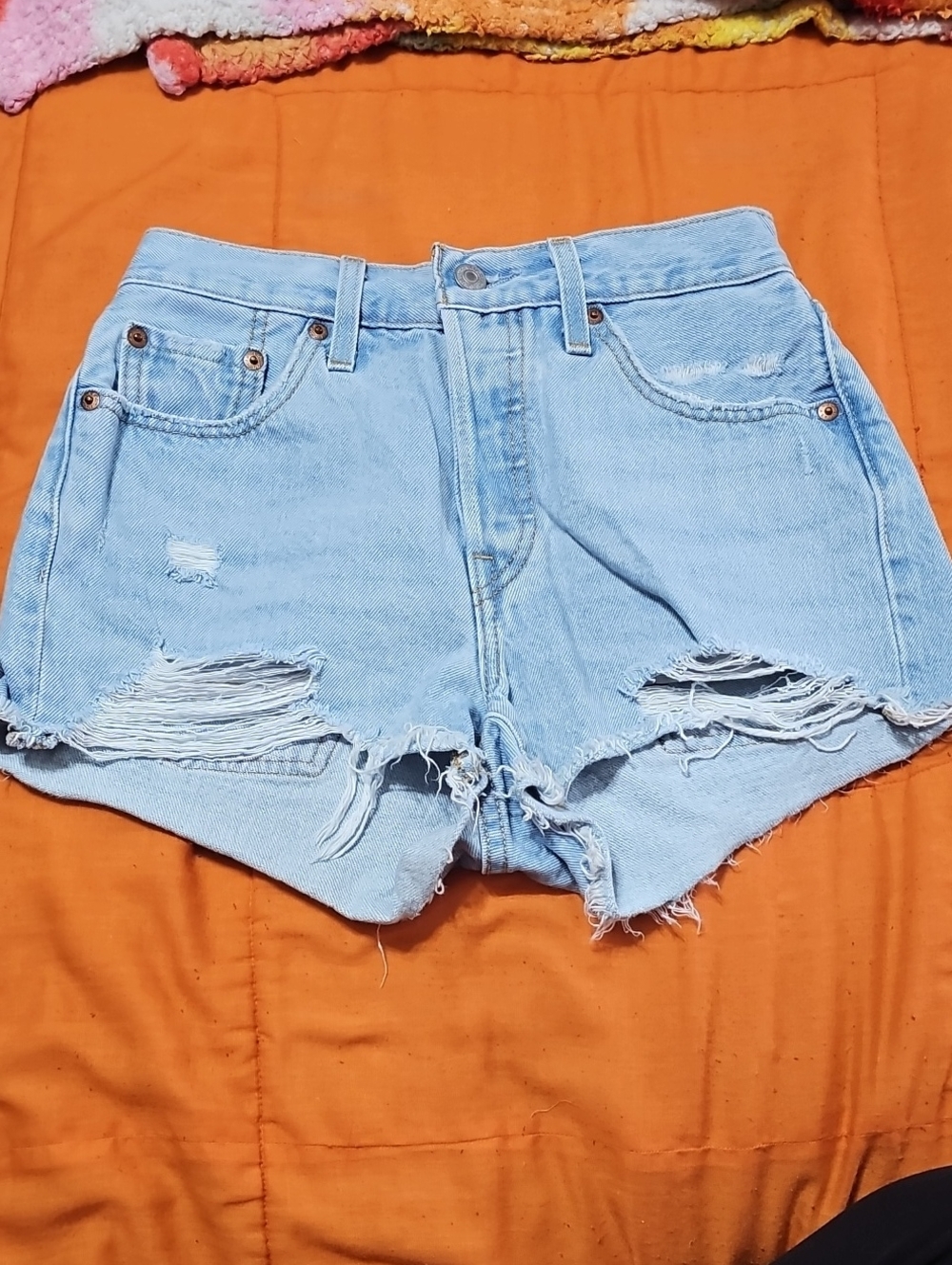 LEVI Strauss 501 Denim Shorts. Light Wash. Sz 25!!! Great Condition